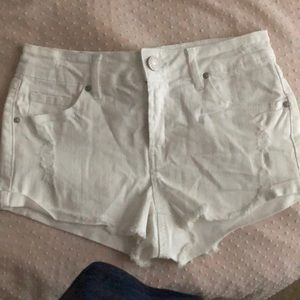 Refuge White Ripped Shorts